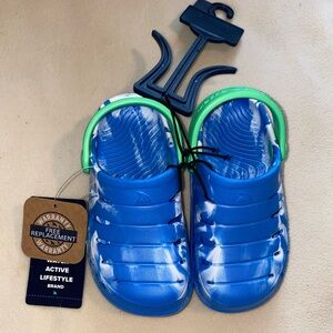 Rugged Shark Kids Blue and Green Sandals
